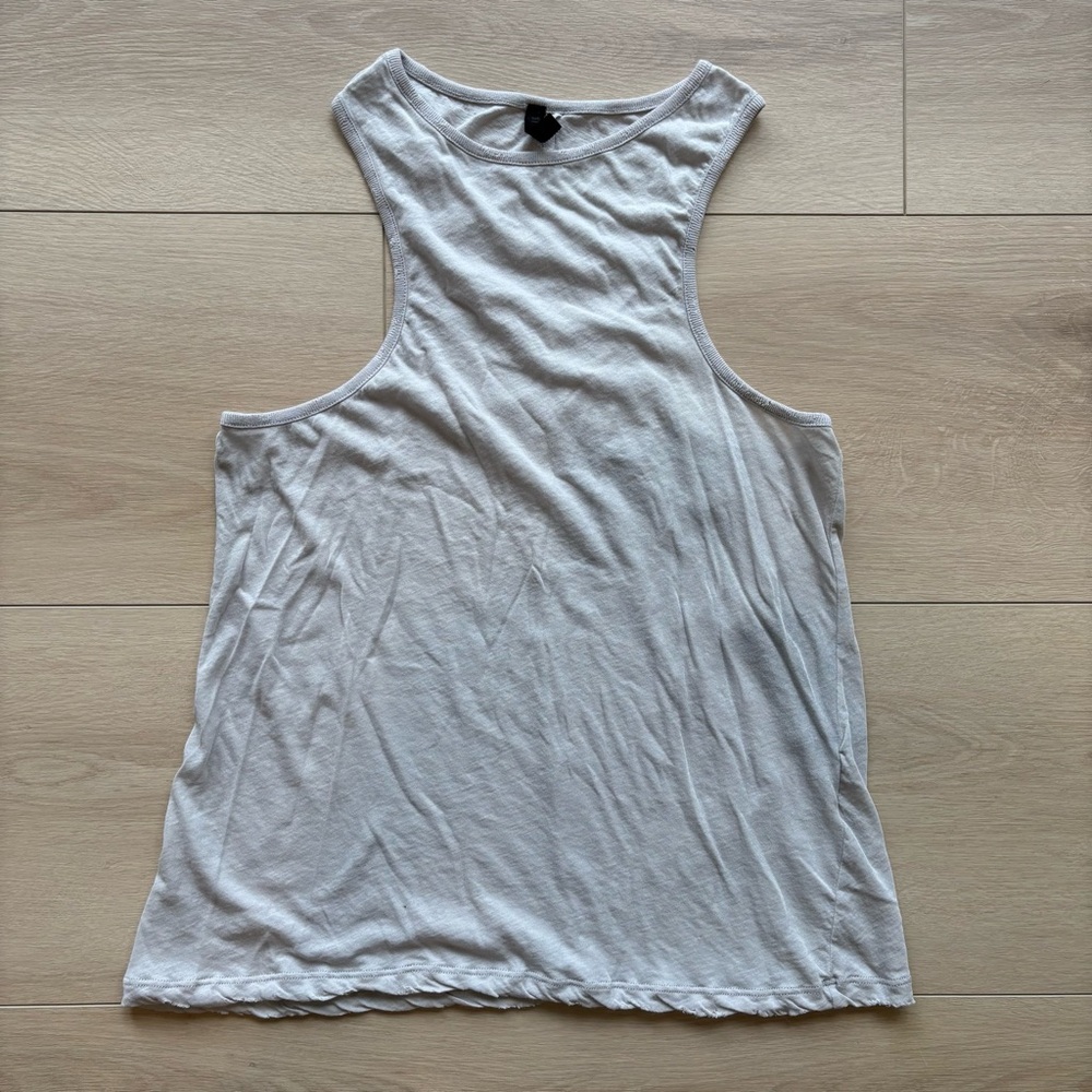Ben Taverniti Unravel Project Distressed Tank Tee Top in Taupe Grey